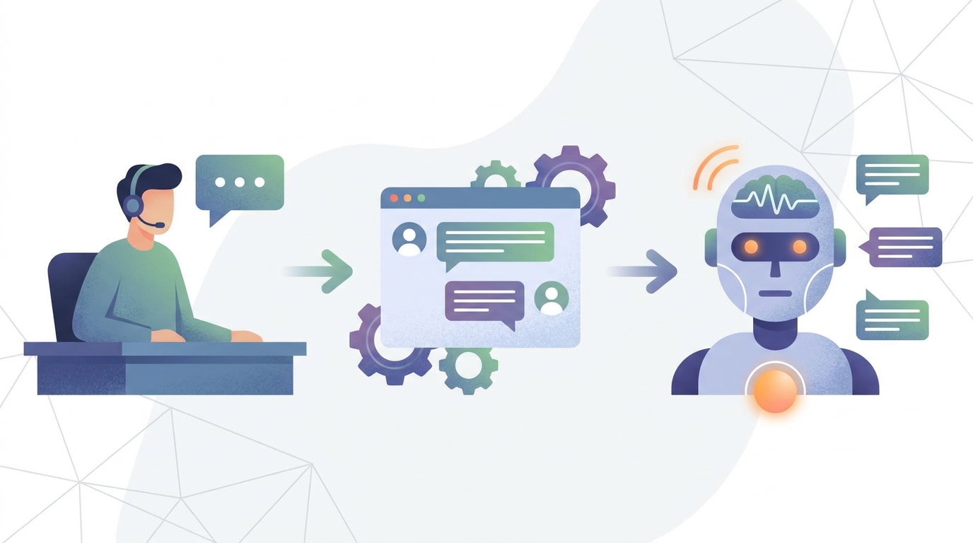 Section illustration: The Evolution of Customer Support: From Live Chat to AI Agents — chat