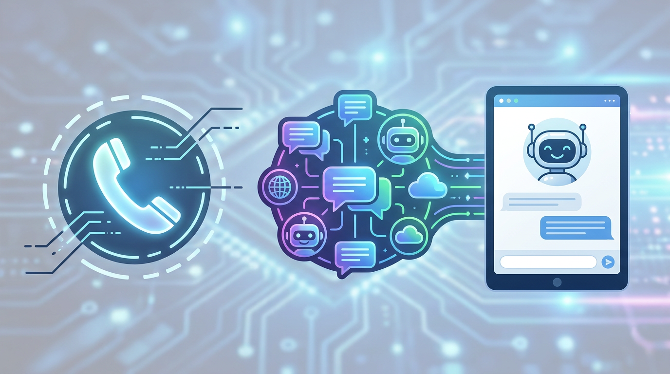 Section illustration: How AI Chatbots Work Without a Phone Line β chatbot