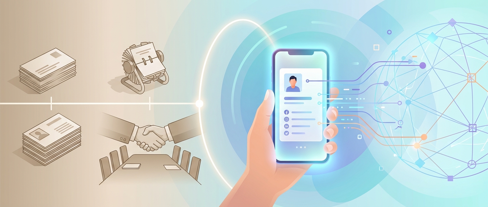 Evolution of networking with a digital business card