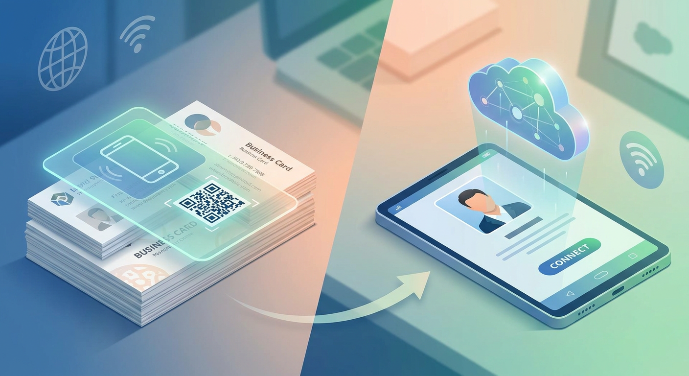 Section illustration: Why are paper business cards becoming obsolete? — digital business card vs paper business cards