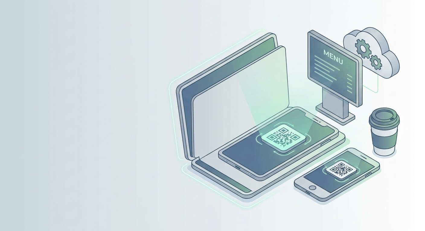 Section illustration: How to Choose the Right QR Menu Software for Your Shop — dynamic QR code regeneration (menu update without reprinting)