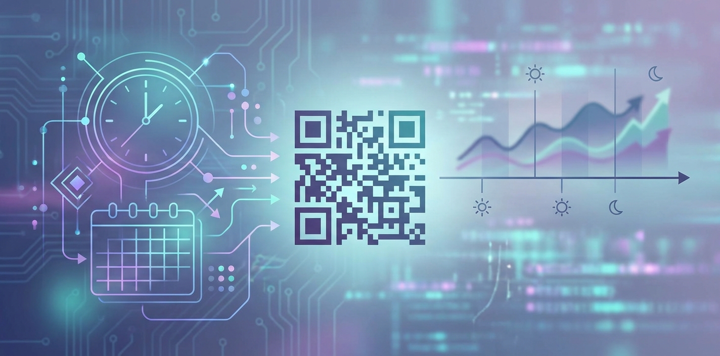 Tracking time and date with a dynamic qr code