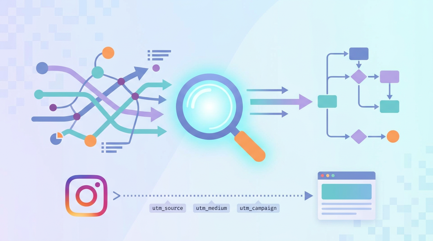 Section illustration: Demystifying UTM Parameters for Precise Social Attribution — Instagram Insights 'Website Clicks' metric