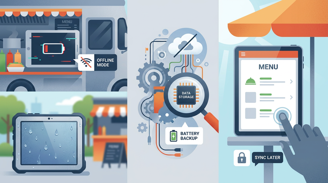 Section illustration: 2. The Core Hardware & Environmental Challenges of Food Truck Menus — offline mode functionality