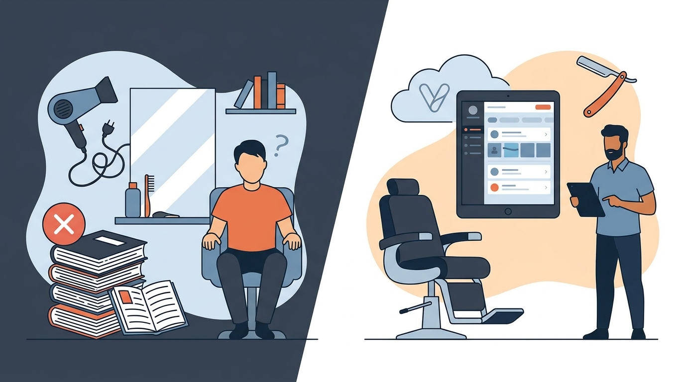 Section illustration: Why Generic Salon Software Fails Barbershops? — Vagaro barbershop module