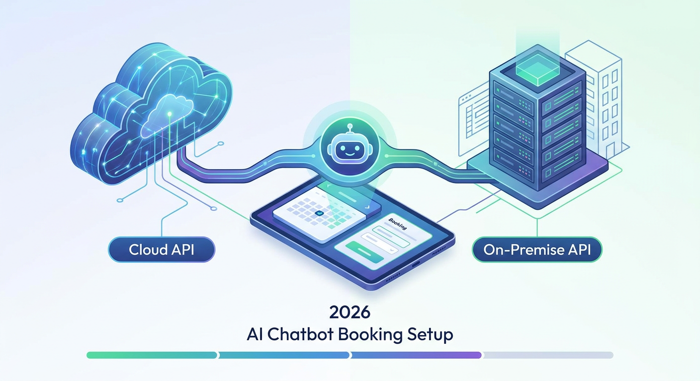WhatsApp Business API (Cloud API vs. On-Premise API distinction): The Step-by-Step 2026 AI Chatbot Booking Setup Guide